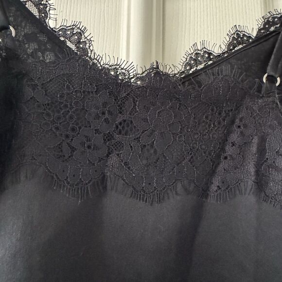 Abercrombie Fitch Womens Lace Cami Slip Top XS Black Whimsigoth Y2K Coquette - Picture 8 of 14